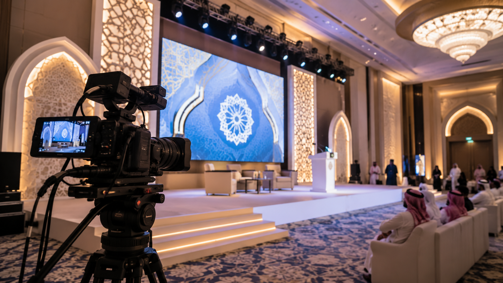 Professionele videoproductie tijdens een islamitisch evenement