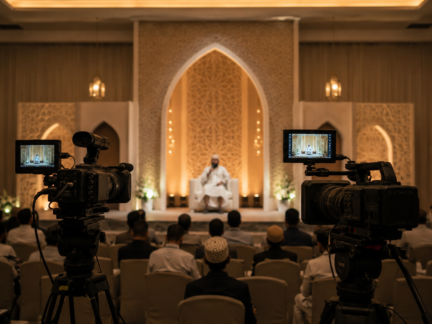 Multicamera registratie van een islamitische bijeenkomst
